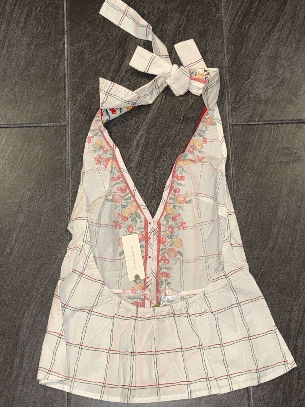 Celandine Cotton V-Neck Halter Tank - Picture 8 of 10